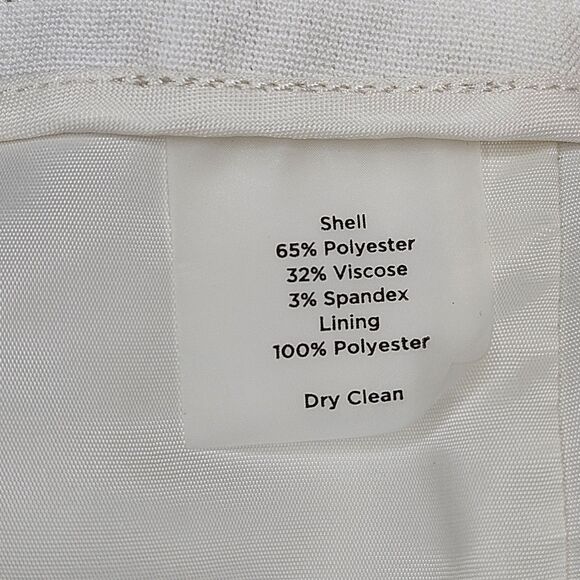 Talbots Black Label Winter White Lined Straight Leg Stretch Dressy Trouser Pants - Picture 7 of 13